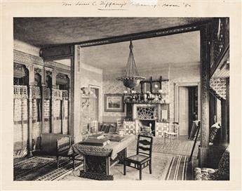 (HOME INTERIORS & DESIGN) A selection of four photographs showing the elaborate decorative arts features of the hall, library (2), and